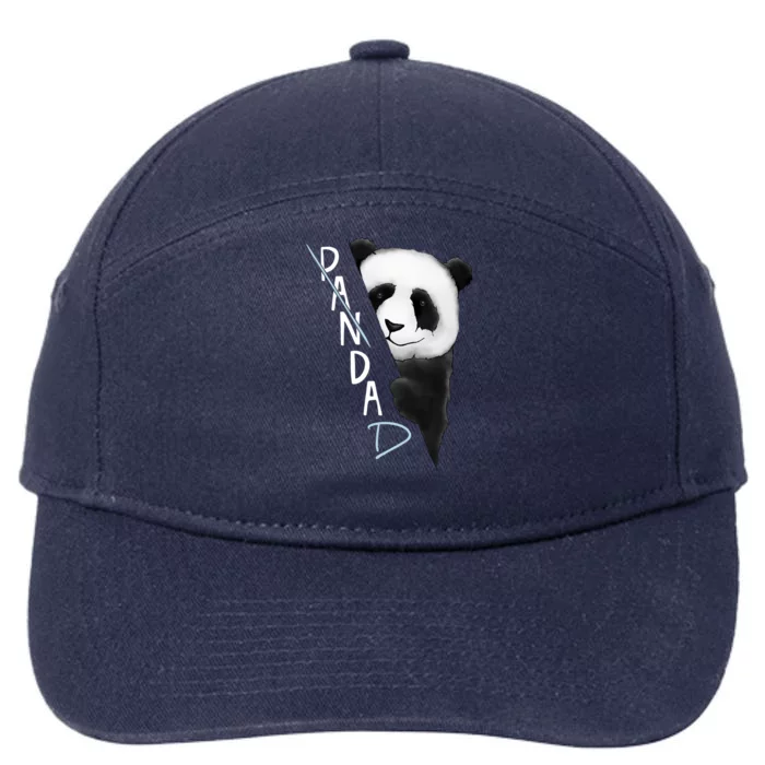 Pandad Panda Bear Bad Dad Joke Fathers Day Gift 7-Panel Snapback Hat