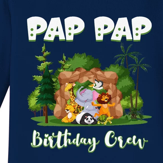 Pap Pap Birthday Crew Zoo Bday Safari Party Celebration Baby Long Sleeve Bodysuit