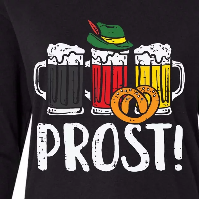 Prost Pretzel Bavarian Beers German Oktoberfest Womens Cotton Relaxed Long Sleeve T-Shirt