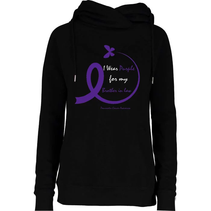 Products Purple Brother In Law Pancreatic Cancer Awareness Womens Funnel Neck Pullover Hood