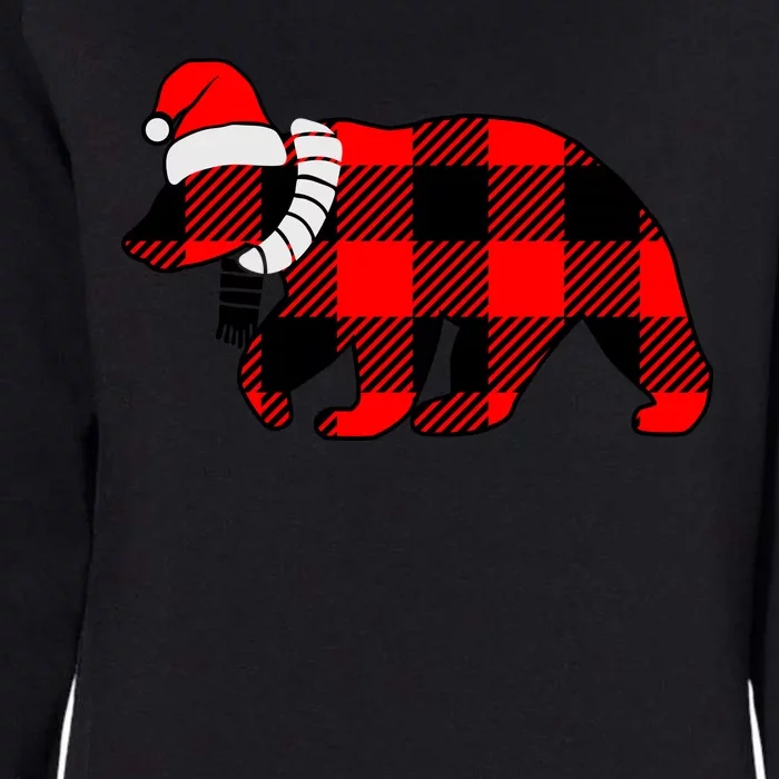 Plaid Polar Bear Christmas Holiday Womens California Wash Sweatshirt