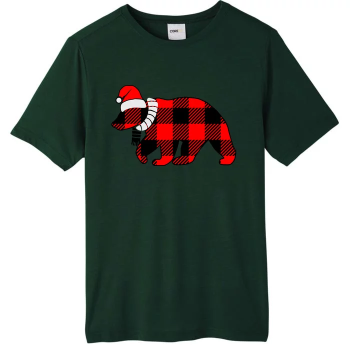 Plaid Polar Bear Christmas Holiday ChromaSoft Performance T-Shirt