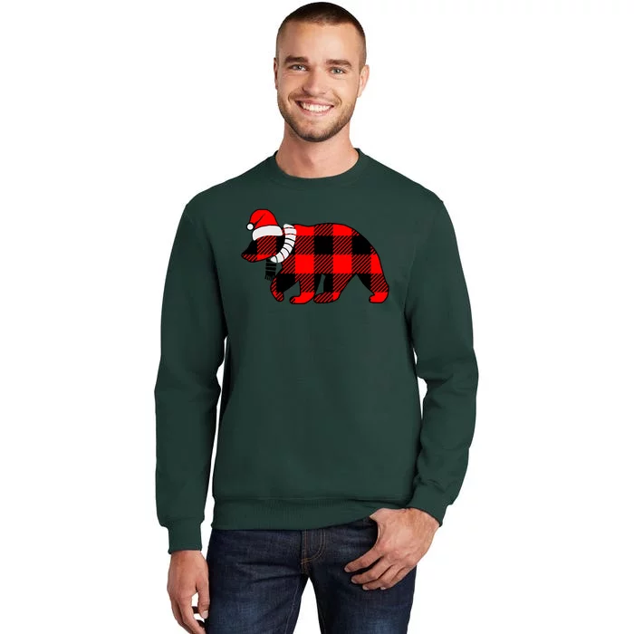 Plaid Polar Bear Christmas Holiday Tall Sweatshirt