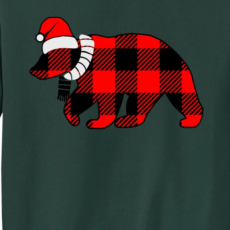 Plaid Polar Bear Christmas Holiday Tall Sweatshirt