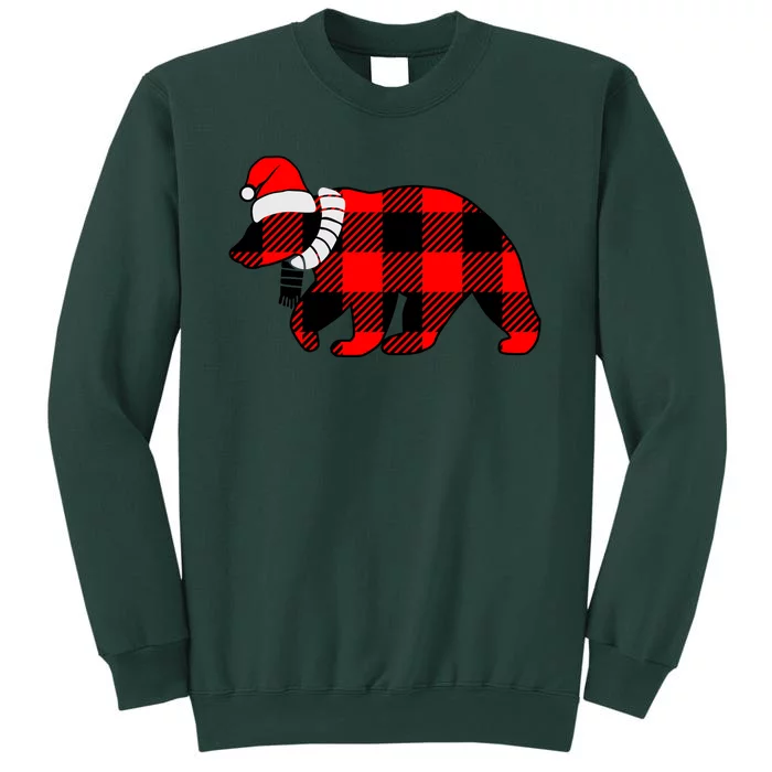 Plaid Polar Bear Christmas Holiday Tall Sweatshirt