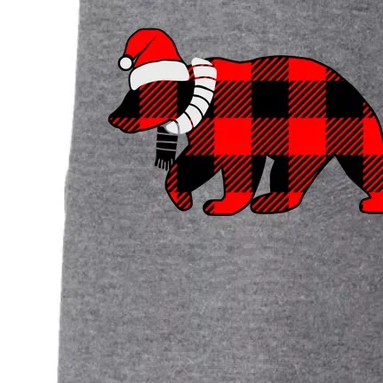 Plaid Polar Bear Christmas Holiday Doggie 3-End Fleece Hoodie