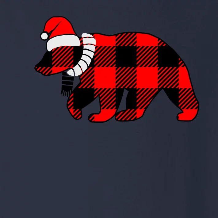 Plaid Polar Bear Christmas Holiday Toddler Long Sleeve Shirt