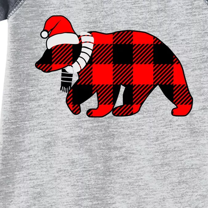 Plaid Polar Bear Christmas Holiday Infant Baby Jersey Bodysuit