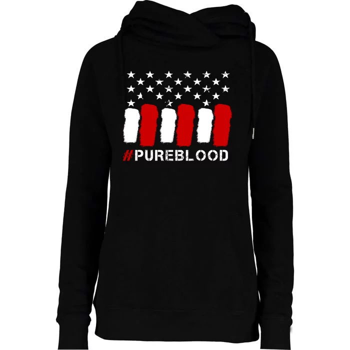 #Pureblood Pure Blood Movement Freedom Womens Funnel Neck Pullover Hood