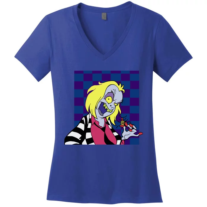 Pan Pizza B.E.E.T.L.E.J.U.I.C.E Cartoon Women's V-Neck T-Shirt