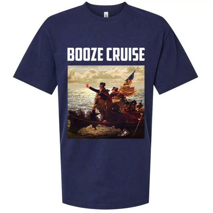 Political Party Booze Cruise Shades & Red Cups Sueded Cloud Jersey T-Shirt