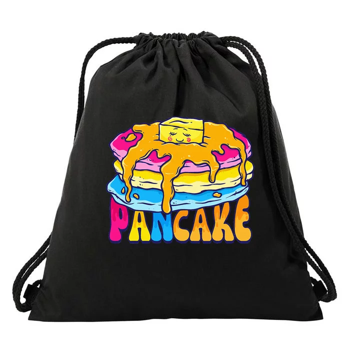 Pansexual Pancake Breakfast Food Pun Pan Pride Flag LGBTQ Drawstring Bag