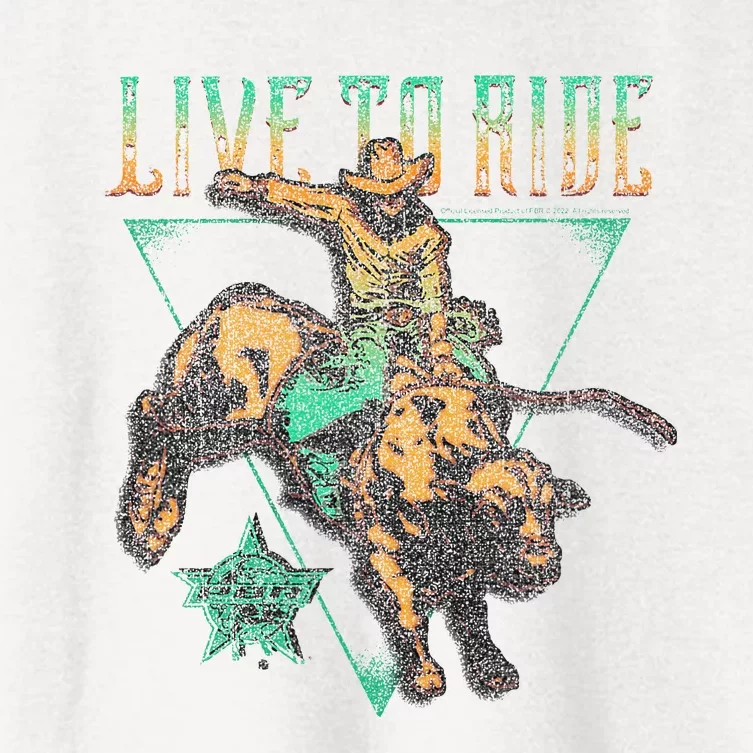 Pbr Professional Bull Riders Live To Ride Rodeo Pbr Logo Women's Crop Top Tee