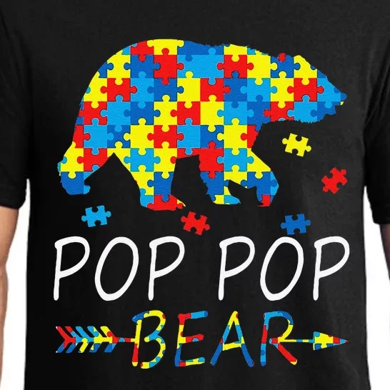 Pop Pop Bear Autism Awareness Autism Father's Day Pajama Set