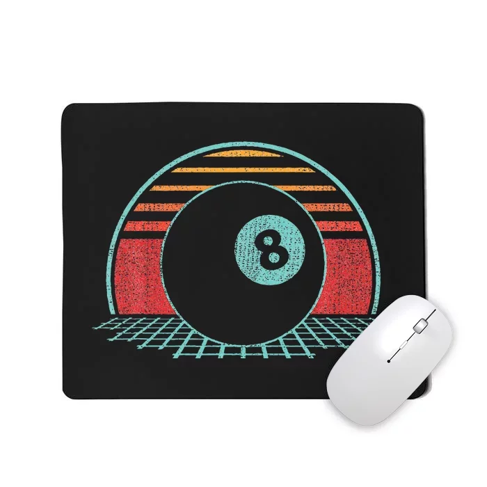 Pool Player Billiards Lover 8 Ball Retro Vintage 80s Style Mousepad