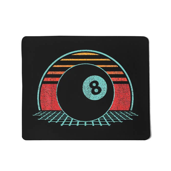 Pool Player Billiards Lover 8 Ball Retro Vintage 80s Style Mousepad