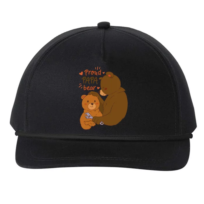 Proud Papa Bear Cute Gift Snapback Five-Panel Rope Hat