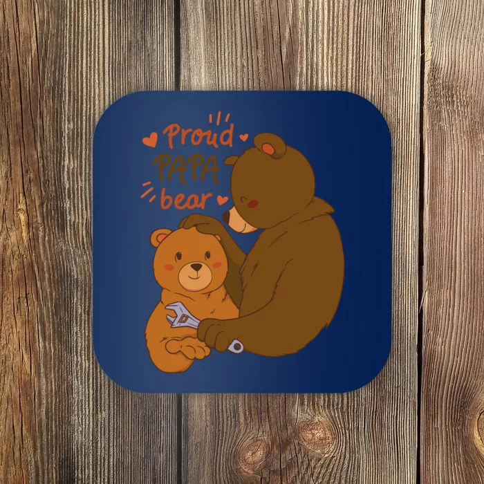 Proud Papa Bear Cute Gift Coaster