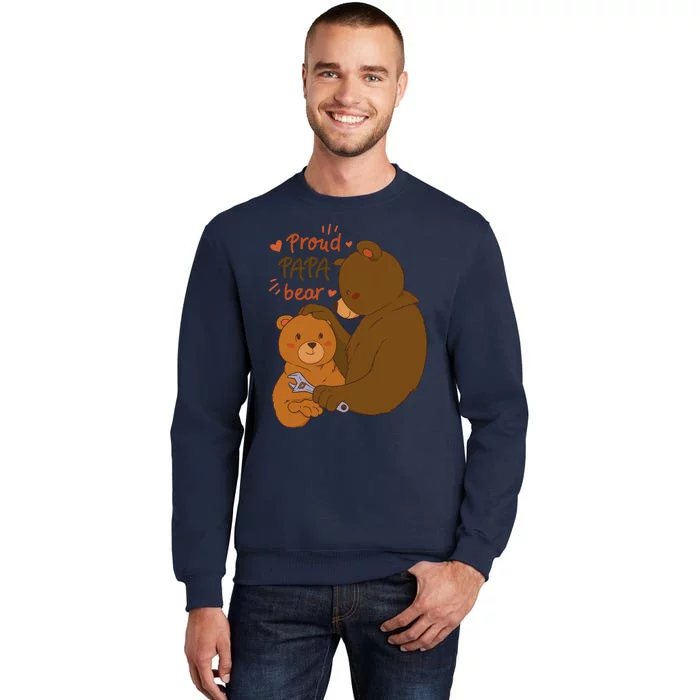 Proud Papa Bear Cute Gift Tall Sweatshirt