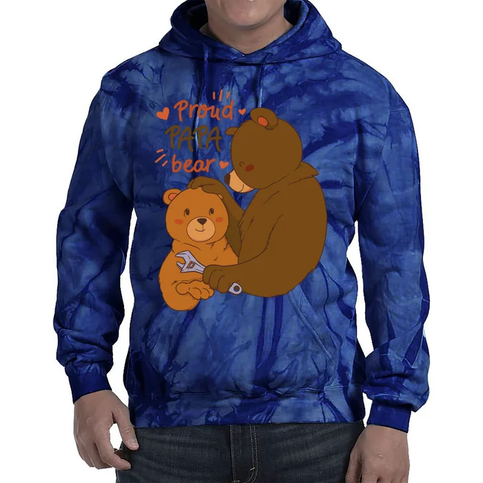 Proud Papa Bear Cute Gift Tie Dye Hoodie