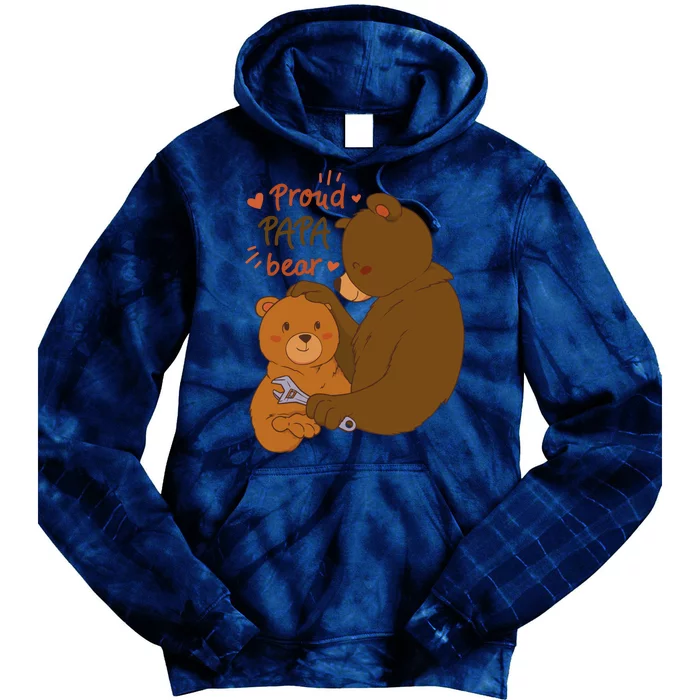 Proud Papa Bear Cute Gift Tie Dye Hoodie