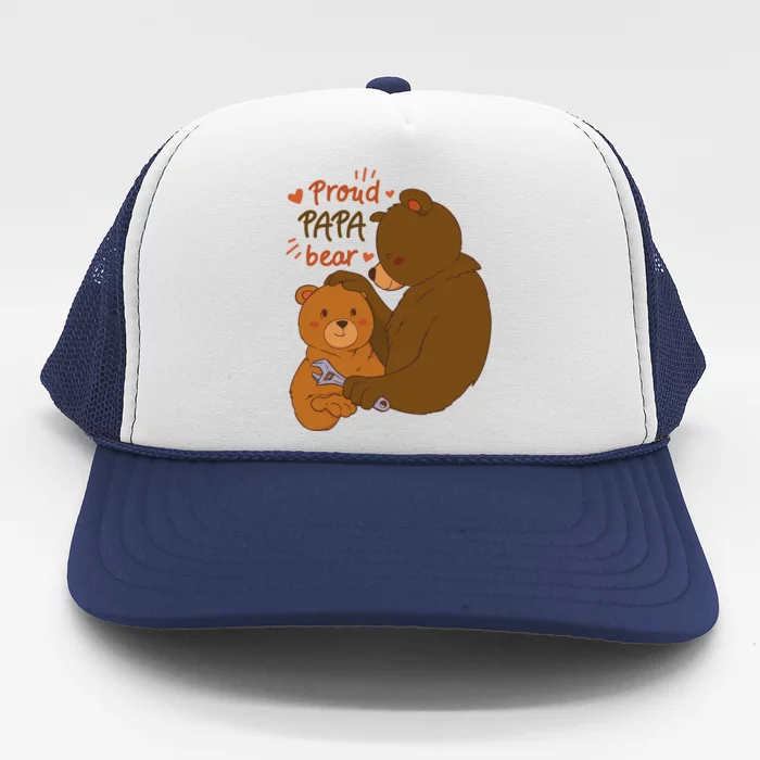 Proud Papa Bear Cute Gift Trucker Hat