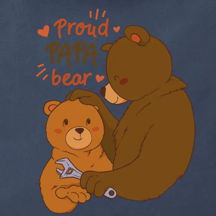 Proud Papa Bear Cute Gift Zip Tote Bag