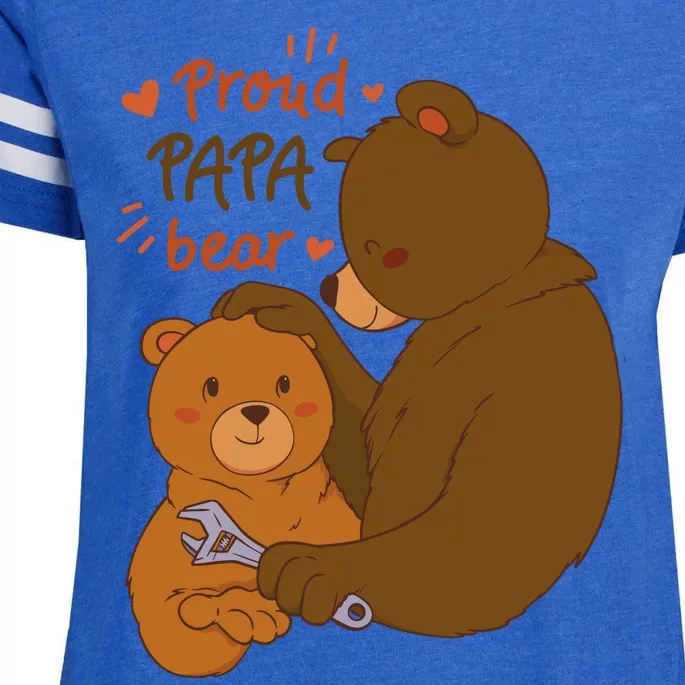 Proud Papa Bear Cute Gift Enza Ladies Jersey Football T-Shirt