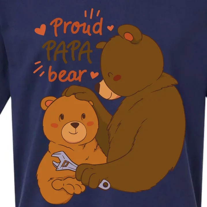 Proud Papa Bear Cute Gift Sueded Cloud Jersey T-Shirt