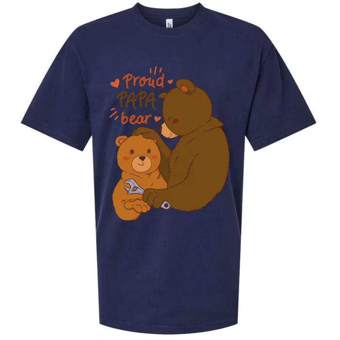 Proud Papa Bear Cute Gift Sueded Cloud Jersey T-Shirt