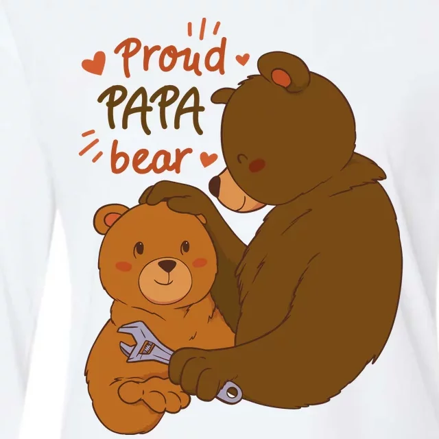 Proud Papa Bear Cute Gift Womens Cotton Relaxed Long Sleeve T-Shirt