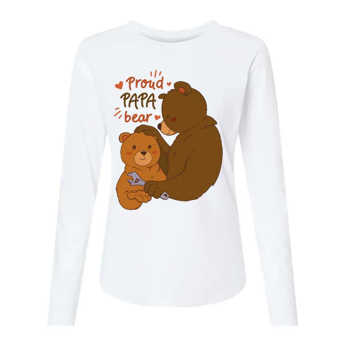 Proud Papa Bear Cute Gift Womens Cotton Relaxed Long Sleeve T-Shirt