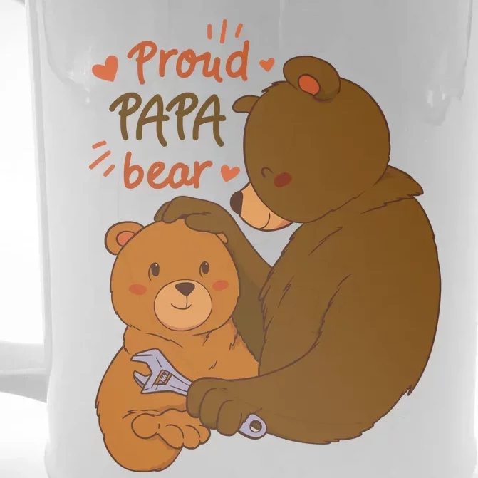 Proud Papa Bear Cute Gift Front & Back Beer Stein