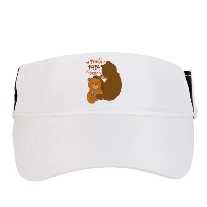 Proud Papa Bear Cute Gift Adult Drive Performance Visor