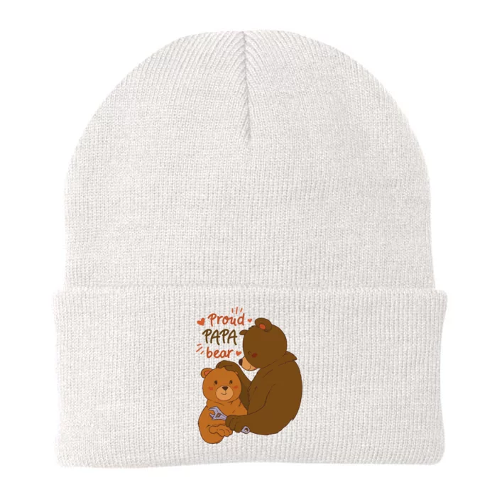 Proud Papa Bear Cute Gift Knit Cap Winter Beanie