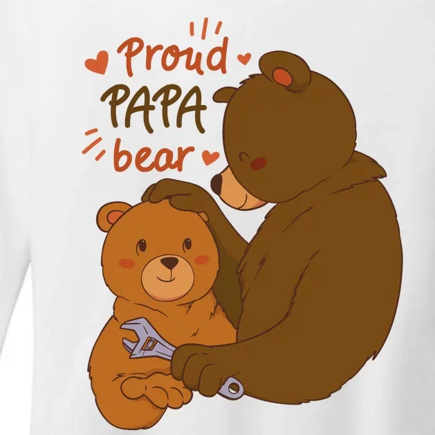 Proud Papa Bear Cute Gift Womens CVC Long Sleeve Shirt