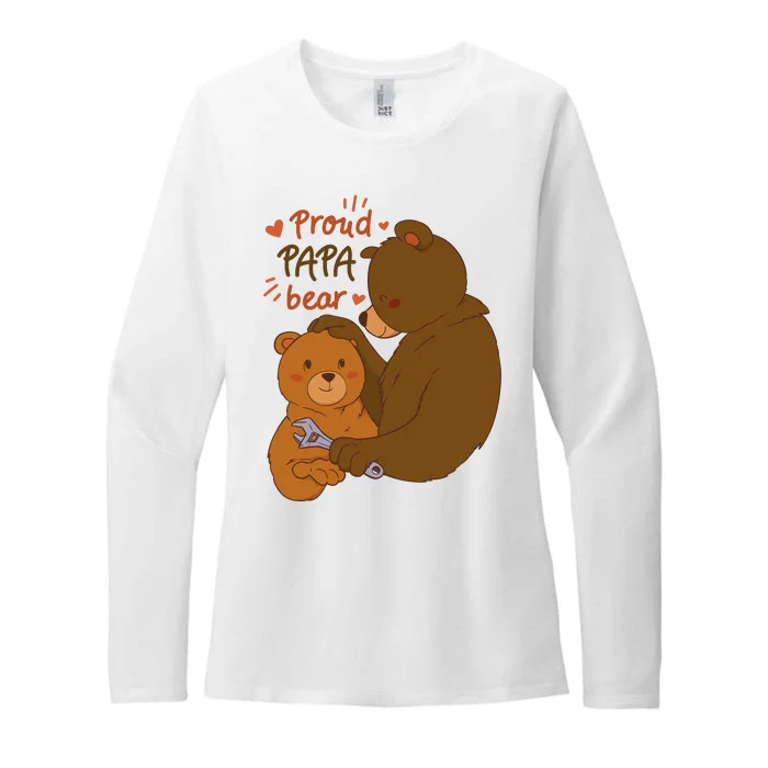 Proud Papa Bear Cute Gift Womens CVC Long Sleeve Shirt