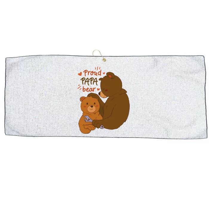 Proud Papa Bear Cute Gift Large Microfiber Waffle Golf Towel