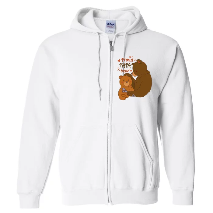 Proud Papa Bear Cute Gift Full Zip Hoodie