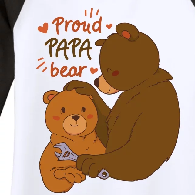 Proud Papa Bear Cute Gift Women's Tri-Blend 3/4-Sleeve Raglan Shirt