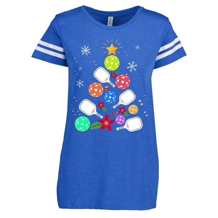 Pickleball Pickle Ball Christmas Tree Enza Ladies Jersey Football T-Shirt