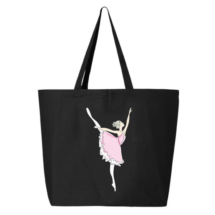 Pretty Pink Ballerina Cute Valentine Dancer Fun Pajama 25L Jumbo Tote