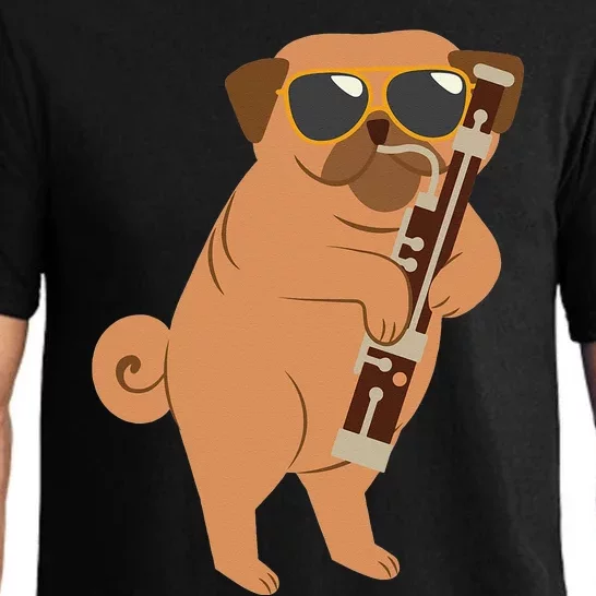 Pug Playing Bassoon Player Dog Bassoonist Musician Pajama Set