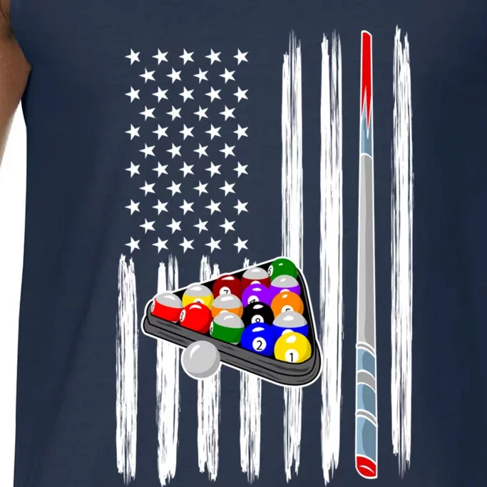 Pool Player Billiards Cue Balls Distressed American Flag Cute Gift Comfort Colors® Tank Top