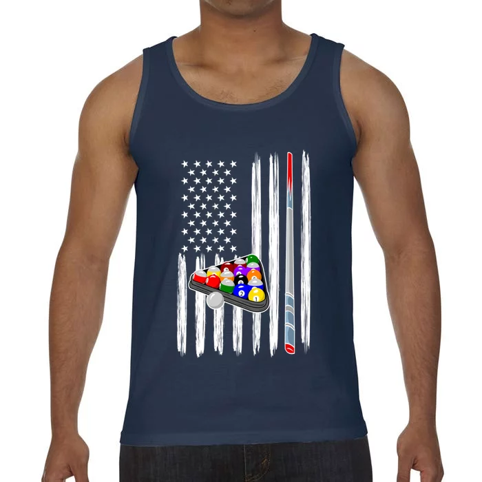 Pool Player Billiards Cue Balls Distressed American Flag Cute Gift Comfort Colors® Tank Top