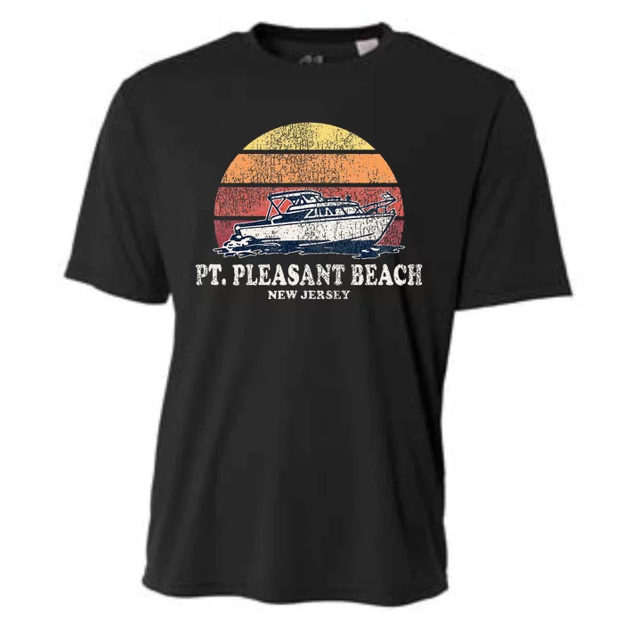 Point Pleasant Beach Nj Vintage Boating 70s Retro Boat Desig Cooling Performance Crew T-Shirt