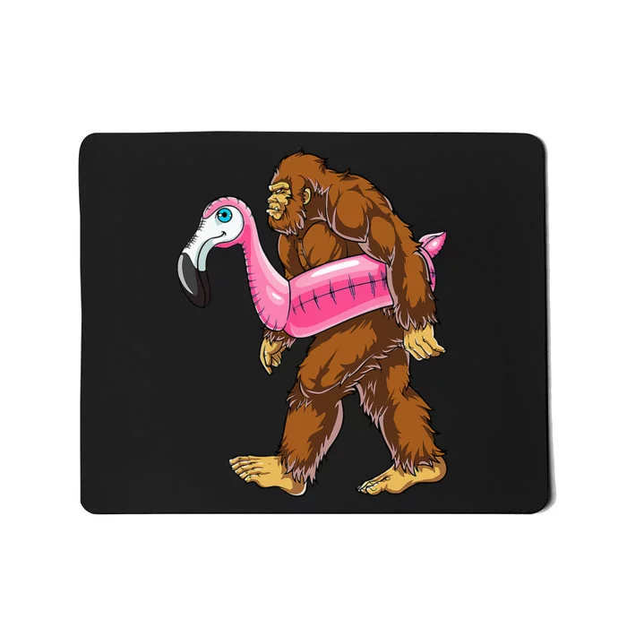 Pool Party Bigfoot Flamingo Wo Sasquatch Pink Float Mousepad