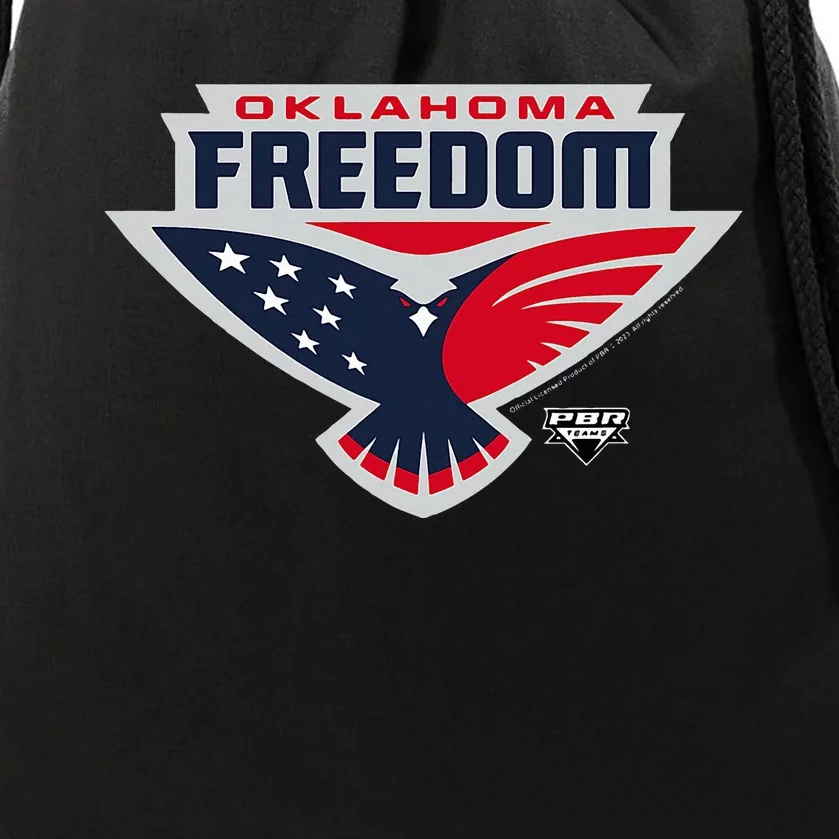 Pbr Professional Bull Riders Oklahoma Freedom Logo Badge Drawstring Bag