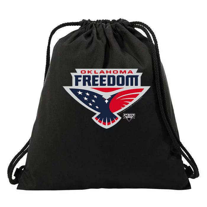 Pbr Professional Bull Riders Oklahoma Freedom Logo Badge Drawstring Bag