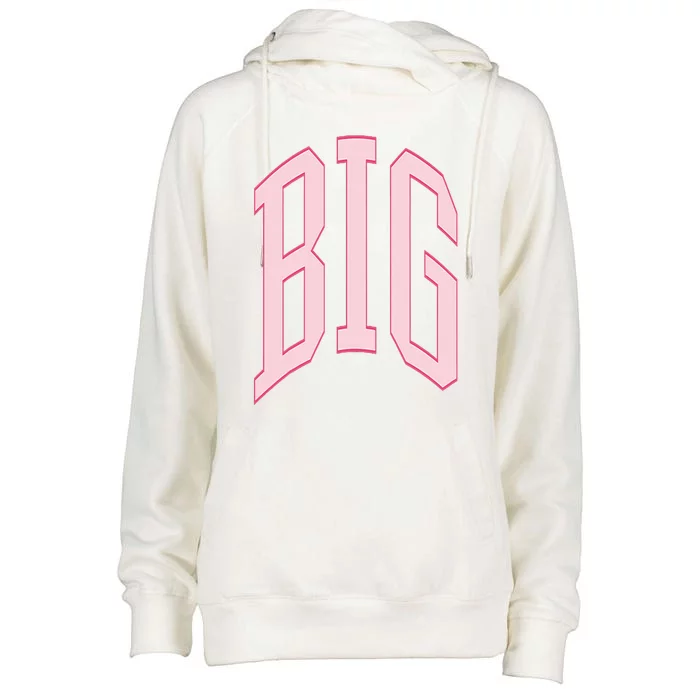 Preppy Pink Big Little Sorority Womens Funnel Neck Pullover Hood